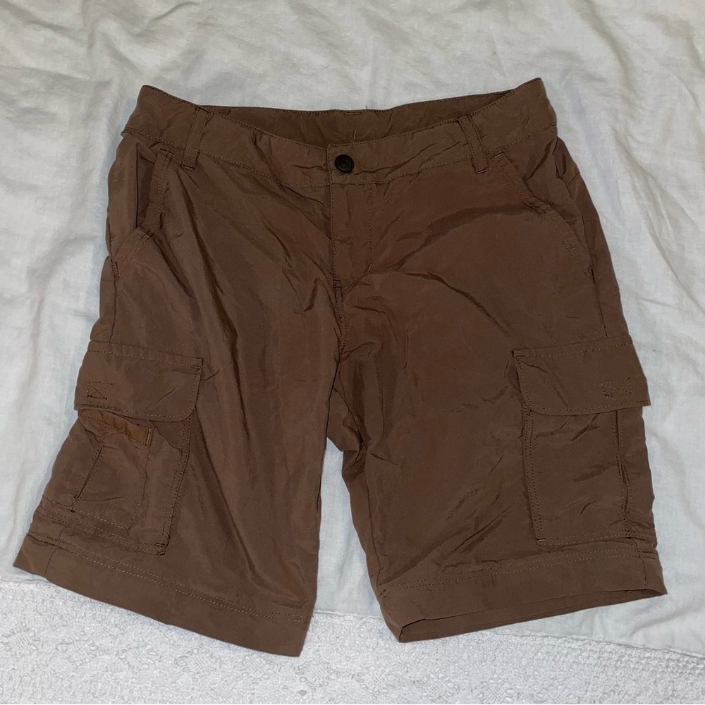 REI Girls MEDIUM (10-12) Medium Cargo Shorts Hiking Sports Nylon Brown